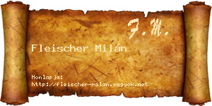 Fleischer Milán névjegykártya