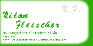 milan fleischer business card